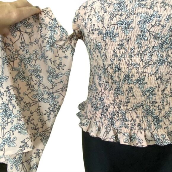 Parisian Sexy Floral Shirred Off Shoulder Top Size 14 - Picture 6 of 13